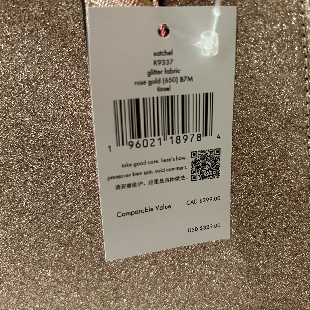 Brand new rose gold sparkly Kate spade purse